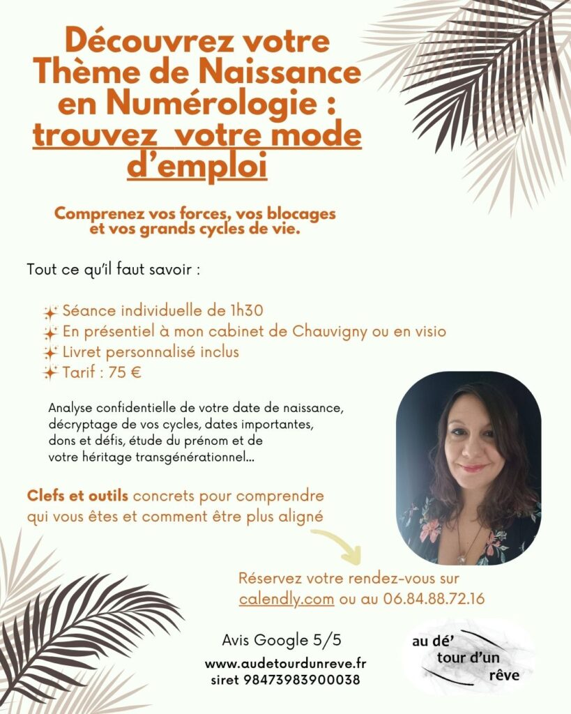 Séance unique Numérologie et livret Thème de Naissance